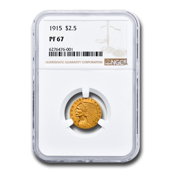 1915 $2.50 Indian Gold Quarter Eagle PF-67 NGC 1915 $2.50 Indian Gold Quarter Eagle PF-67 NGC